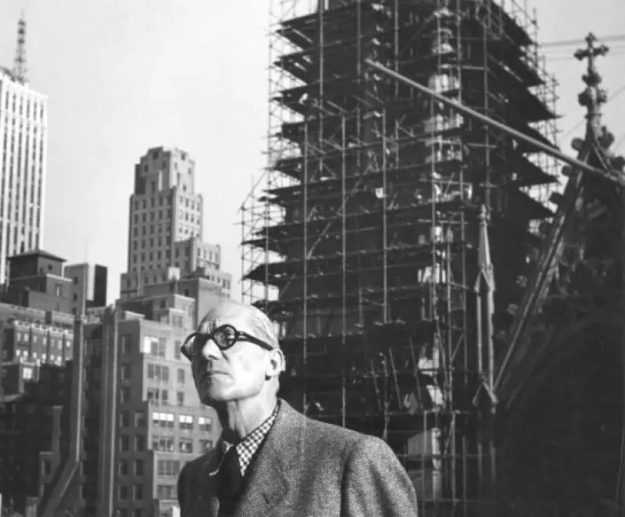 Portrait of Swiss-born French architect and designer Le Corbusier (born Charles-Edouard Jeanneret, 1887 - 1965), New York, New York, 1930s.