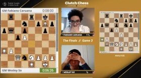  Fabiano Caruana playing Wesley So in the Clutch Chess USA Finals. 