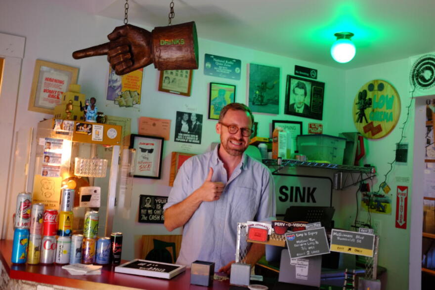 John Wilson poses for a photograph at the Low Cinema on Tuesday, Sept. 8, 2026, in the Ridgewood section of Queens borough of New York. (Jake Coyle/AP)