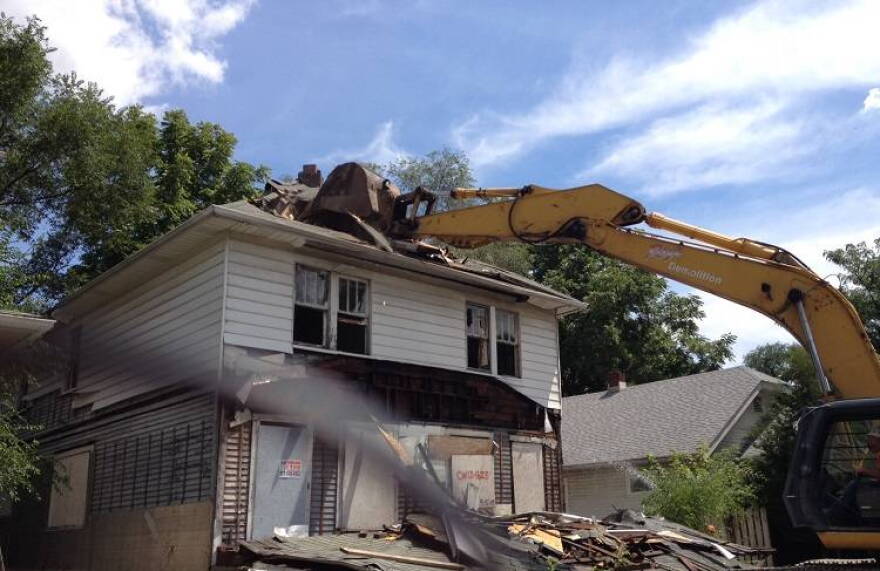 This house at 253 N. Oxford Street sat abandoned for at least 10 years before a demolition crew did its work on Monday, August 8, 2016