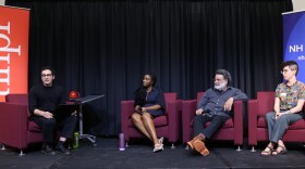 Guests at the 2023 By Degrees Climate Summit discuss climate change solutions, April 13, 2023, at the University of New Hampshire.