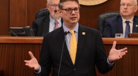 U.S. Rep. Nick Begich III, R-Alaska, speaks to a joint session of the Alaska Legislature on Tuesday, March 10, 2026.