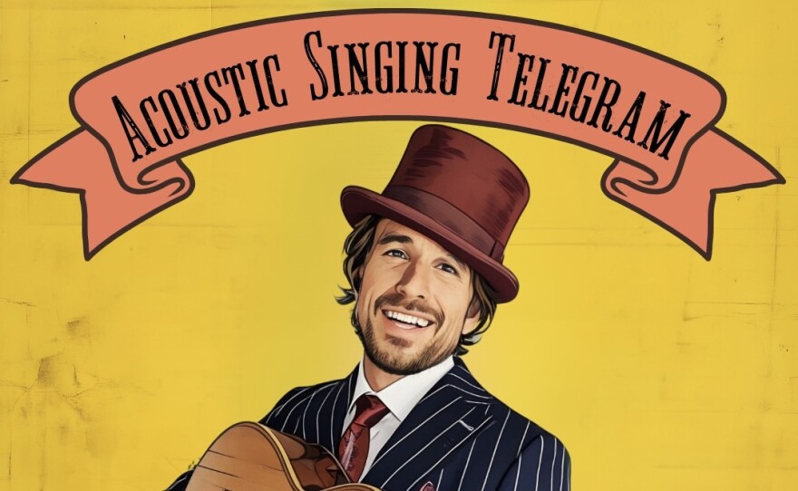 Jay Bragg is a Nashville-based singer-songwriter, who offers acoustic singing telegrams with vintage charm.