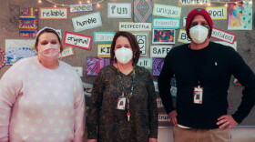  Michaela Paul (left) is a Smith College School for Social Work intern at the BRYT program at Amherst Regional High School in Amherst, Massachusetts. Karen Peters is the clinical director, and Ahmed Gonzalez is the academic coordinator for the program.
