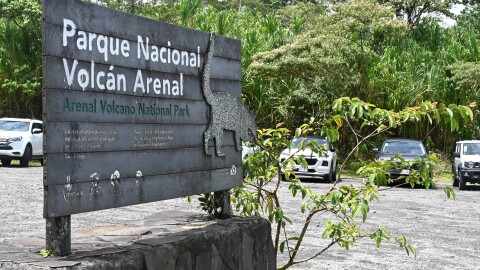 Arenal Volcano National Park parking lot for visitors