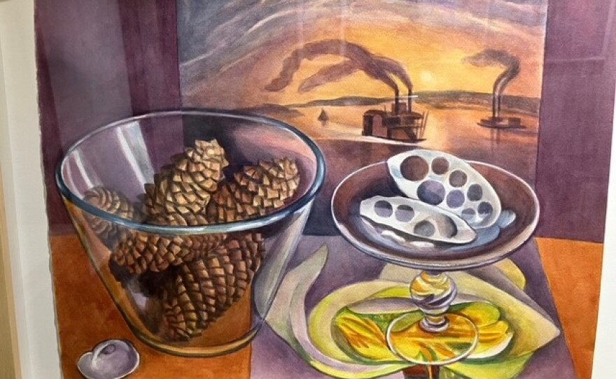 Tim Schiffer painting. (Jonathan Turner/WVIK News)