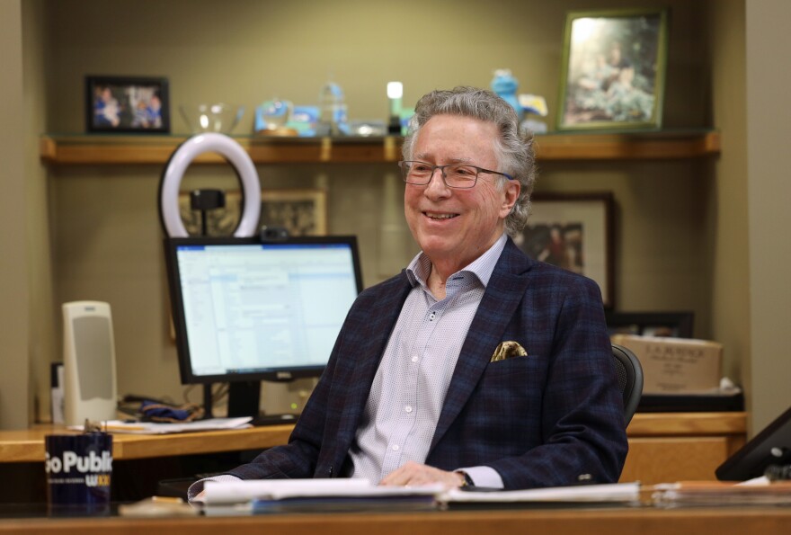 Norm Silverstein, president and CEO of WXXI Public Media, in his office in Rochester. After overseeing one of New York's leading public media stations for 28 years, he announced on Dec. 6, 2023, that he will be retiring.