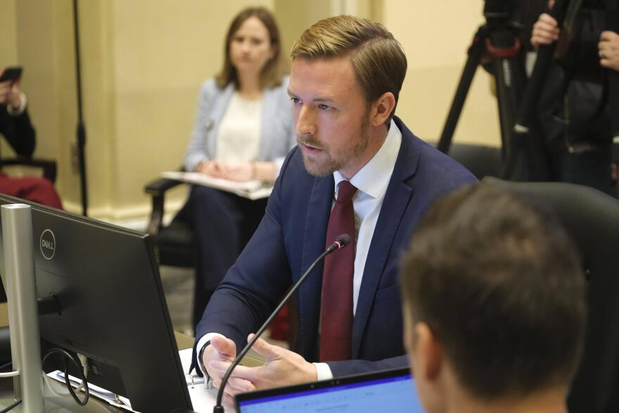 Oklahoma state superintendent Ryan Walters at the House A and B subcommittee on Education at the Oklahoma Capitol, Wednesday, Jan. 10, 2024.