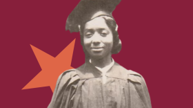 Portrait of Edith Renfrow Smith in her cap and gown.