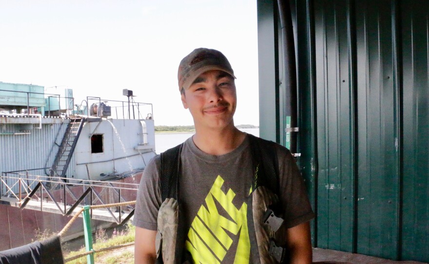 Darren Jennings works on a Kwik'Pak tender, pictured here at Kwik'Pak Fisheries on July 15, 2019.