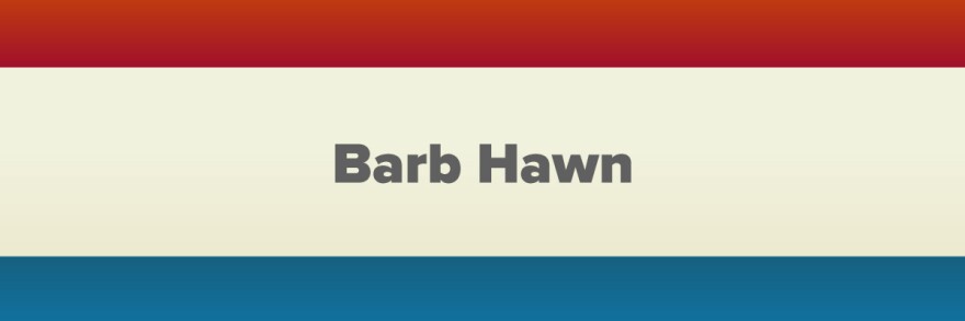 Barb Hawn. Decorative header with a patriotic color scheme.