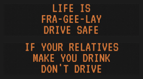 ODOT is displaying signs like these around the state during the holidays.