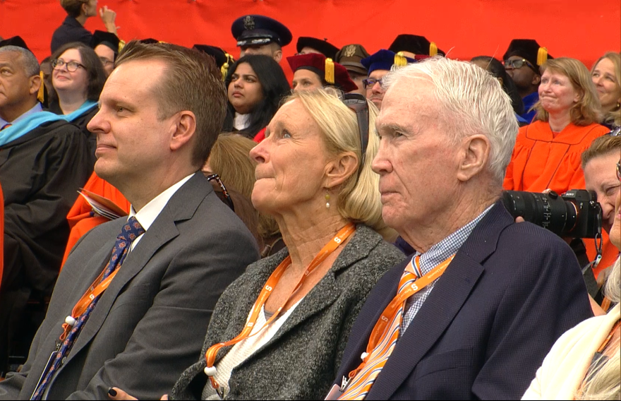 Chancellor Haynie's long-time partner Kevin Clark and his parents were on hand for the ceremony.