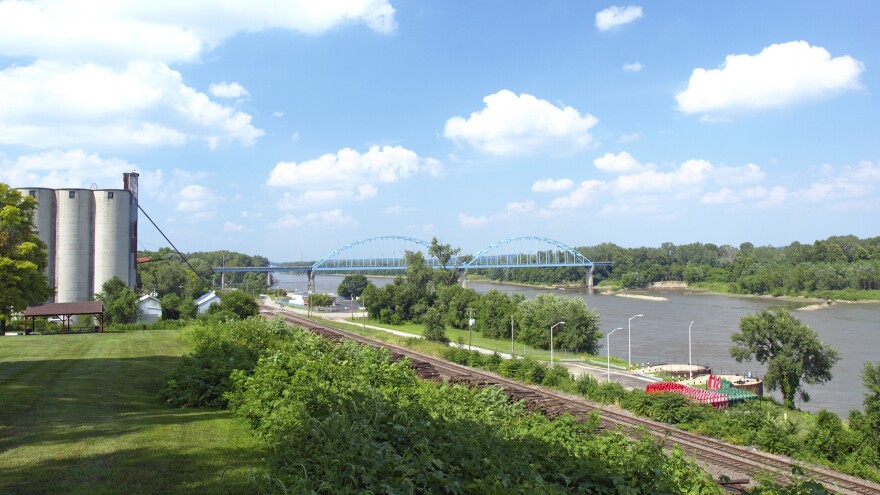 The U.S. Geological Survey found that neonicotinoids are leaching into streams and rivers in the Midwest, including the Missouri River, shown here in Leavenworth, Kan.