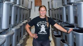 Shelby Smith of Gym-N-Eat Crickets started farming crickets for food in 2018.