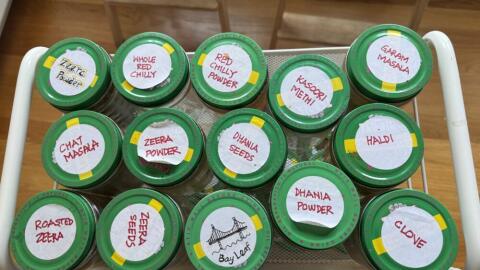 Producer Kalyani Saxena's jar collection. (Kalyani Saxena/Here & Now)