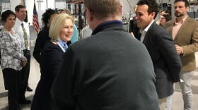Sen. Kirsten Gillibrand tours the Syracuse Label and Surround Printing facility. TOM MAGNARELLI / WRVO PUBLIC MEDIA