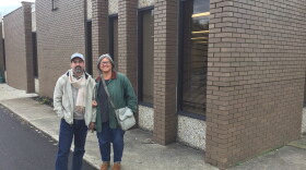 David Bloch (left) and Maria Arnaiz voted early on Saturday. Arnaiz says she's concerned about the tenor of political rhetoric in the United States.