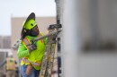 Jennyfer Belehez works construction at Mansfield Stadium chosen as a team base camp training site for the 2026 FIFA World Cup soccer teams, in Mansfield, Texas, Wednesday, March 4, 2026. (AP Photo/LM Otero)