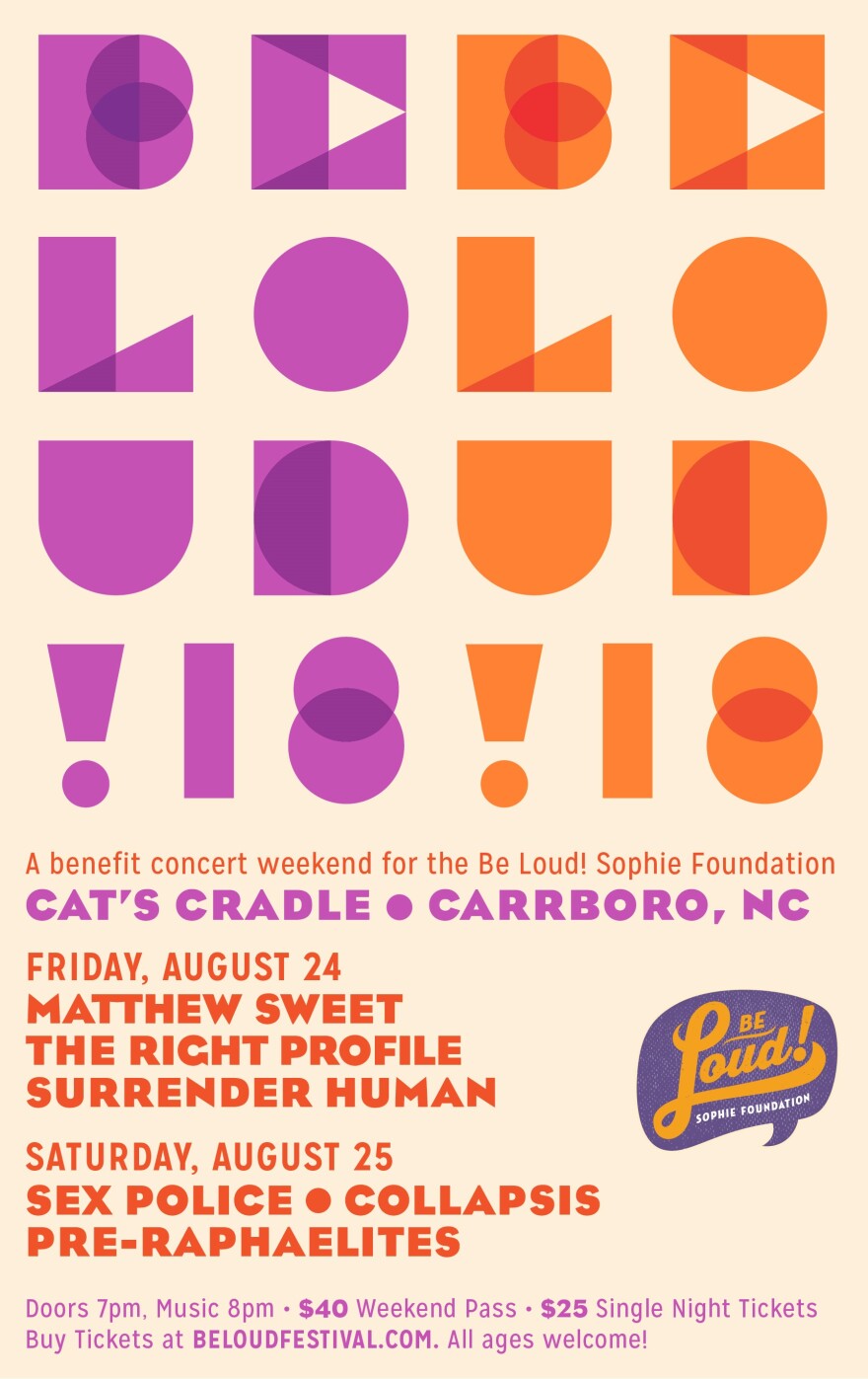 The Be Loud Sophie Foundation poster for 2018.