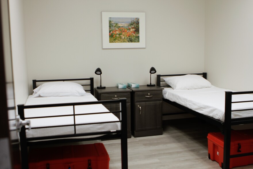 A room inside Columbus' new homeless respite center.