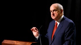 Indiana University President Michael McRobbie speaks during an event at the Indiana Memorial Union.