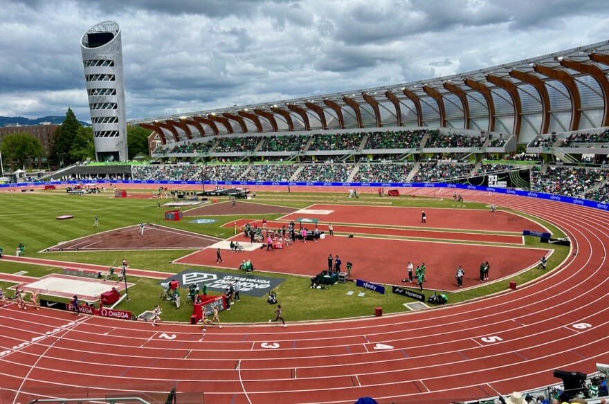 A track and field stadium