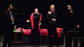 Kyle Taylor, Julia Sears, Paul Hansen, and Drew DeKeyrel in Murder by Poe.