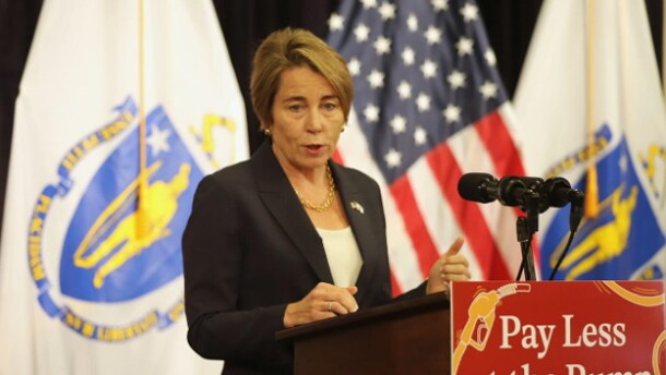 Mass. Gov. Maura Healey speaks at a press conference at the State House on Tuesday, Sept. 22, 2026 about a proposal to temporarily suspend the gas tax.