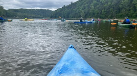 A group guided by Susquehanna Greenway Partnership, Pennsylvania Master Naturalist and Susquehanna Kayak & Canoe paddle down a portion of the North Branch of the Susquehanna River.