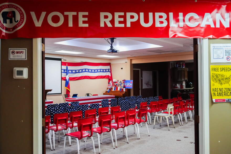 FILE - The Hidalgo County Republican Party Headquarters are seen, Wednesday, Sept. 16, 2026, in McAllen, Texas.