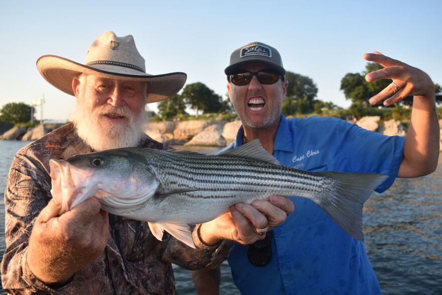 Larry Weishuhn aka Mr. Whitetail and Striper Express guide Chris Carey