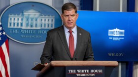 Labor Secretary Marty Walsh speaks at a press briefing at the White House on April 2, 2021, in Washington, D.C. (Andrew Harnik/AP)