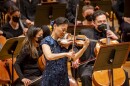 Violinist Midori performs the Brahms concerto with Michael Stern and the Kansas City in Helzberg Hall, March 2022