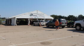 Families in Lexington, Nebraska, line up for USDA Farmers to Families food boxes.