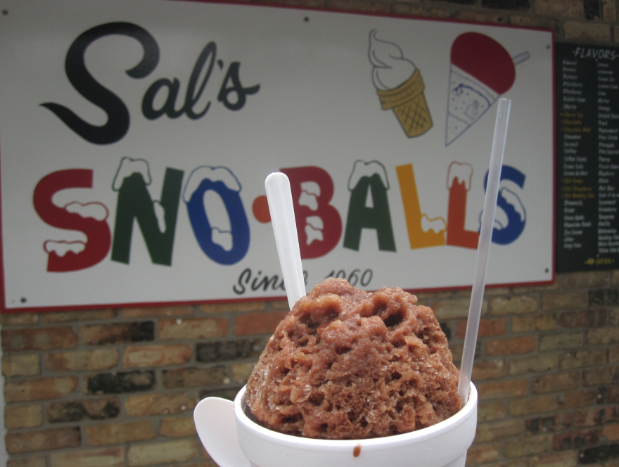 A classic New Orleans sno-ball from Sal's