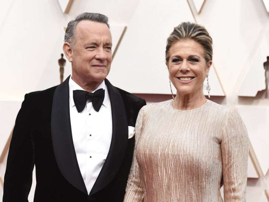 Tom Hanks and Rita Wilson at the Oscars in February. The couple, who are in Australia where Hanks is preparing for a film shoot, announced Thursday they have tested positive for coronavirus.Jordan Strauss/Jordan Strauss/Invision/AP