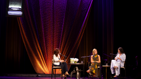 NHPR's Rebecca Lavoie interviews Jenna Bush Hager and Shannon Garvey at the Seacoast Lit. Fest in The Music Hall in Portsmouth NH.
