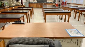 An empty classroom at Juneau-Douglas High School: Yadaa.at Kalé in Juneau, Alaska, on July 20, 2022.