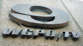 WCPO-TV logo on old building at 500 Central Ave. downtown, torn down in 2004 for convention center expansion.