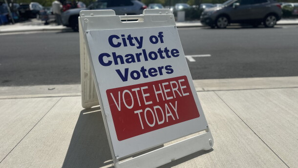 Voting Sign at Charlotte Polling Place