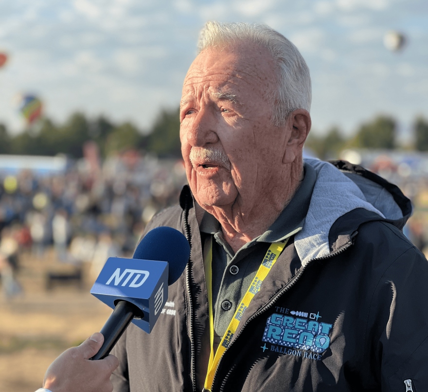 Ron Smith being interviewed at the 43rd Great Reno Balloon Race back in 2024.