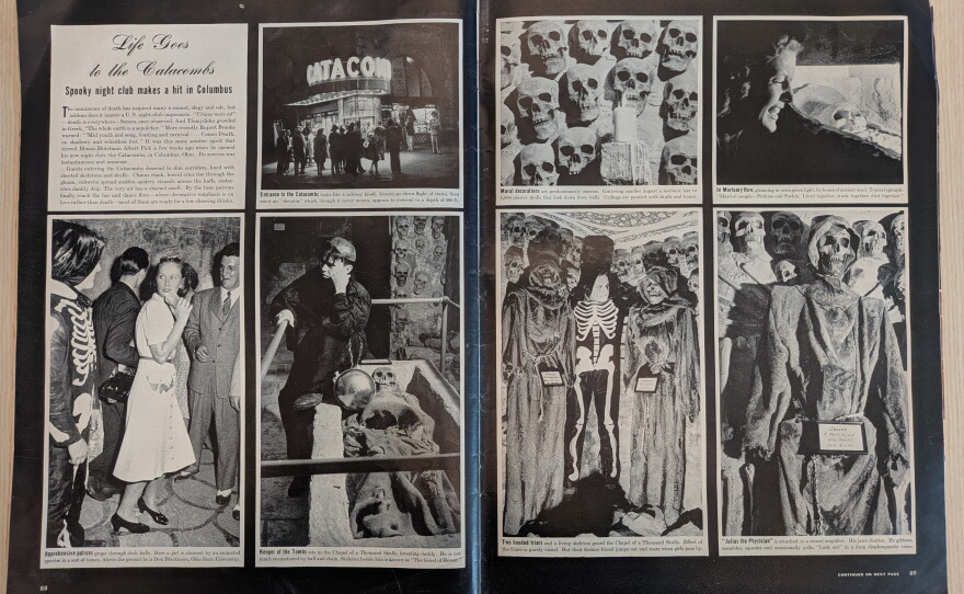 photos show the crypts and skeletons inside the club
