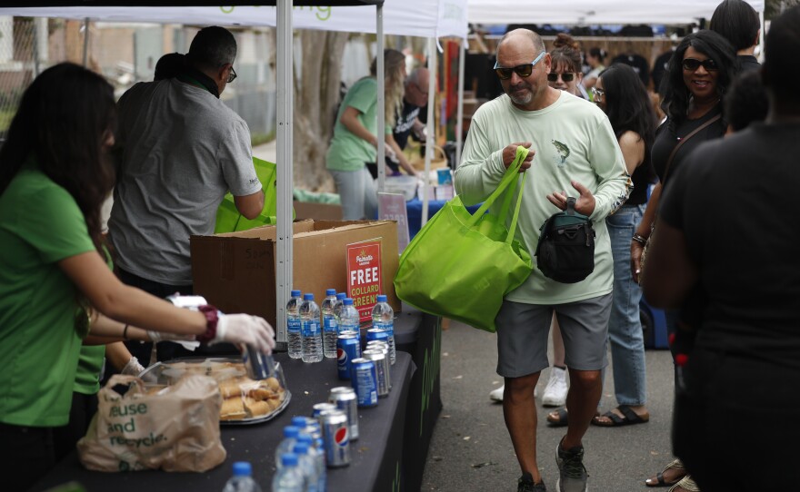 Publix provided free food and beverages to festival attendees during the 2022 Publix Tampa Bay Collard Festival in St. Petersburg, Florida, on Saturday, February 19, 2022. Photo by Octavio Jones for WUSF