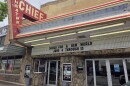 The Chief Theater's marquee in downtown Bemidji advertises "Songs for a New World" for June 4-13, 2026.