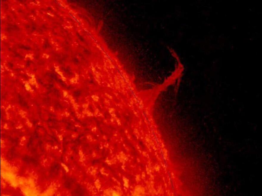 A single plume of plasma, many times taller than the diameter of Earth, rose up from the Sun, twisted and spun around, while spewing streams of particles for two days — Aug. 17-19, 2015 — before breaking apart.