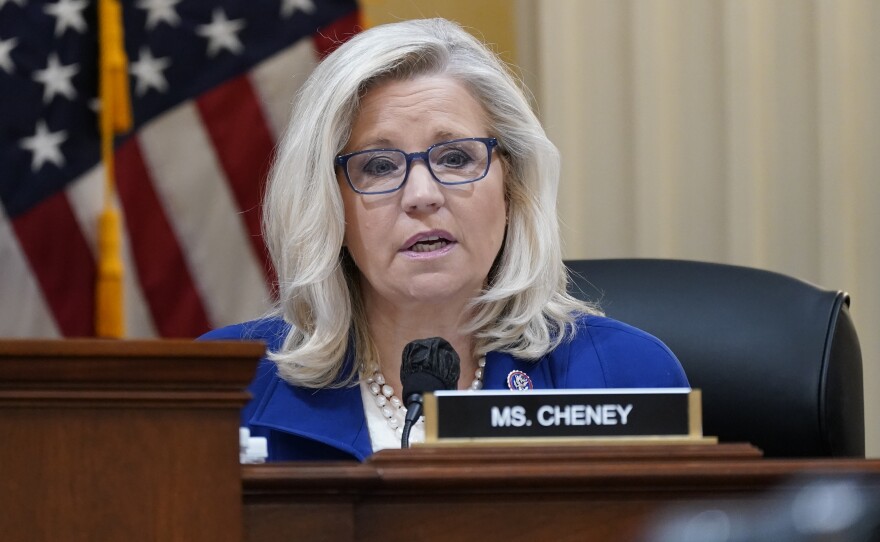 Vice Chair Rep. Liz Cheney, R-Wyo., gives opening remarks.