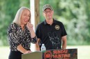 State Rep. Mandy Steele (D., Allegheny) and Democratic Gov. Josh Shapiro at the Sunday hunting bill signing. (Commonwealth Media Services)