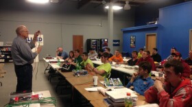 Apprentices taking a class with the Central Indiana Independent Electrical Contractors.