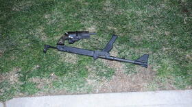 The 9mm carbine rifle that police say Damion McRae had initially concealed and started firing at police in 2017.